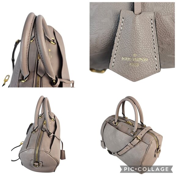LOUIS VUITTON Speedy 30 NM Empreinte Leather Lilac Bag LV Monogram Shoulder - Picture 6 of 16